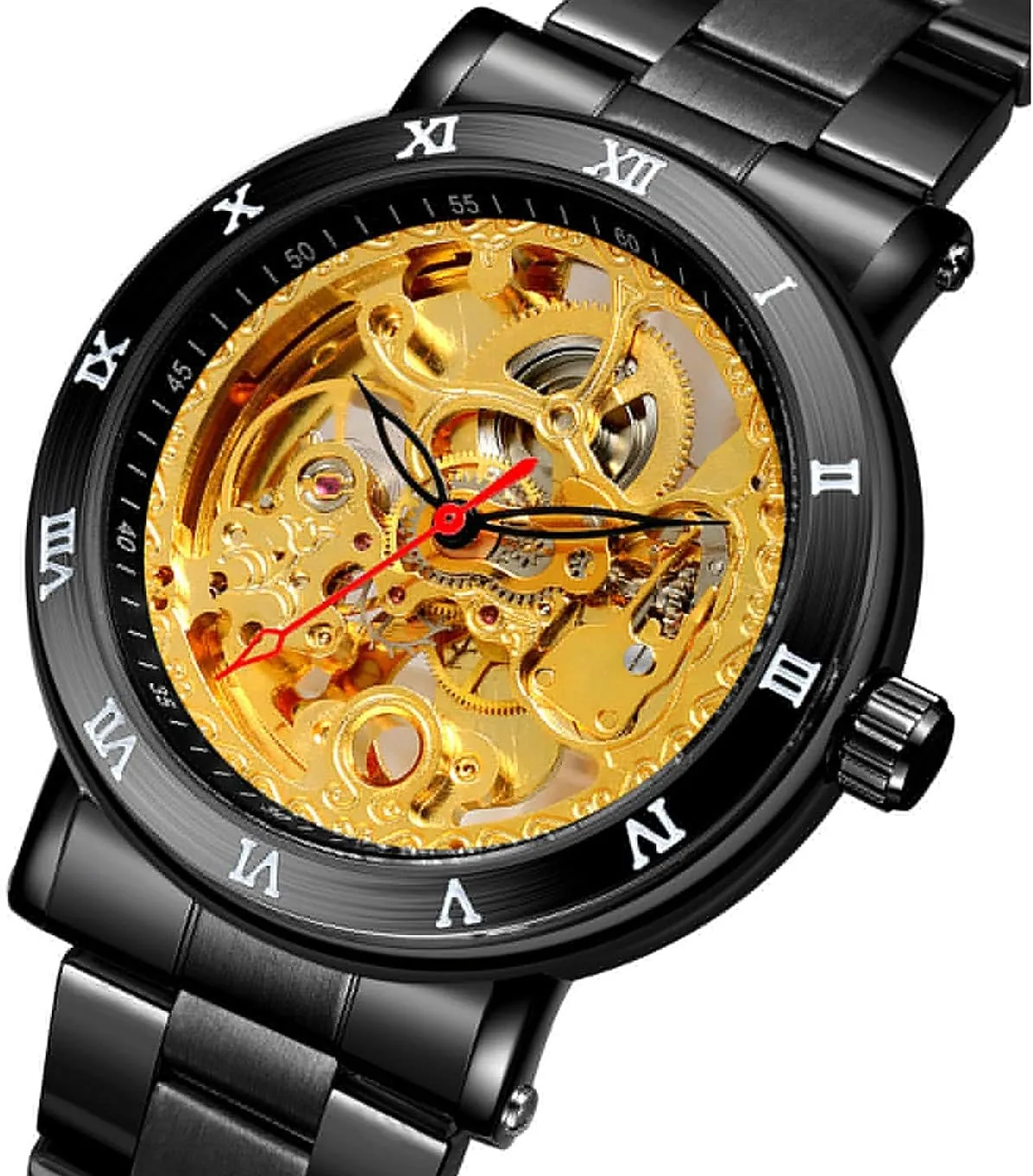 Luxury Stainless Steel Business Wrist Watch Waterproof duplicate meteorologist caste continuation Large Dial Skeleton Watches SENRUD Mens Automatic Watch 