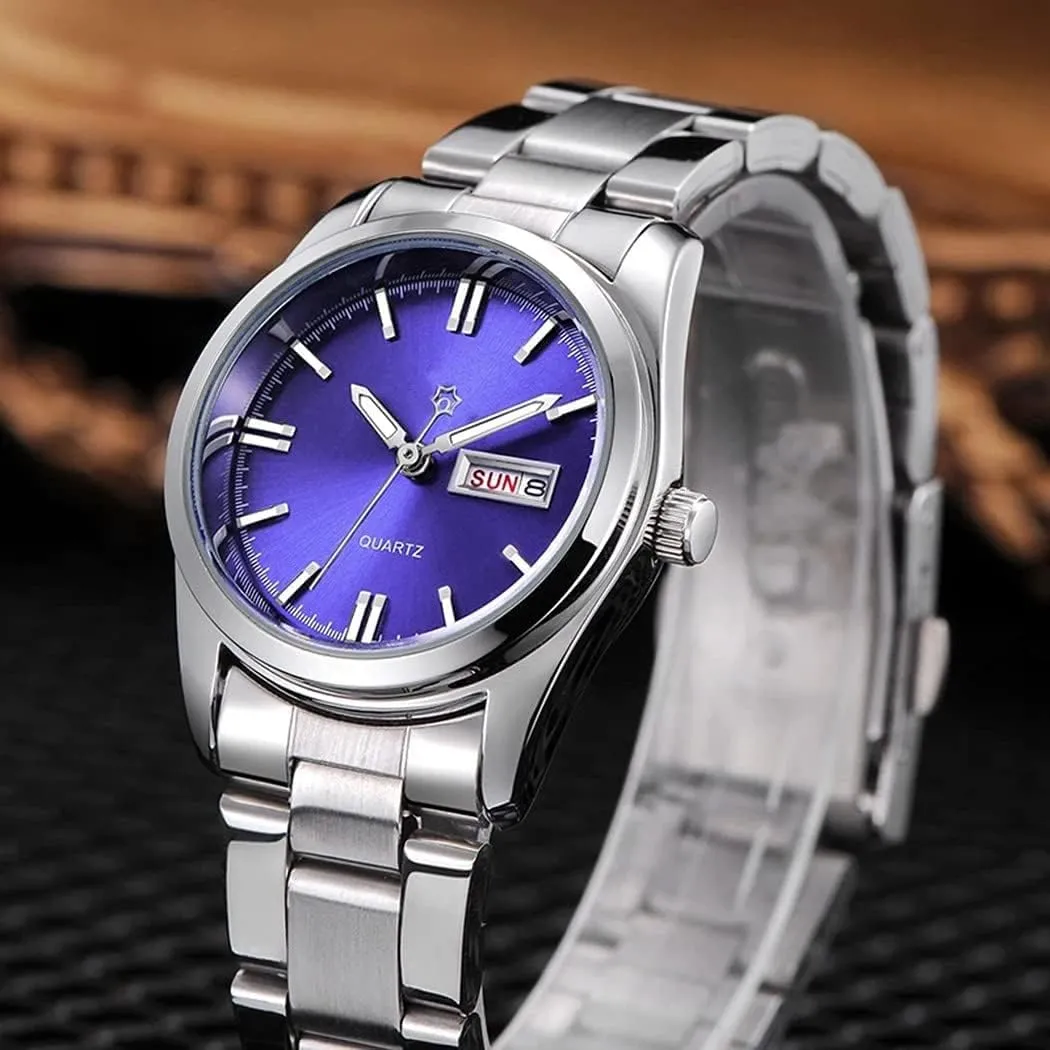 Luxury Watches Luminous Waterproof Calendar Ladies Stainless Steel Dress Quartz bluish eccentric lithograph lichen Wrist Watch carlien Women's 