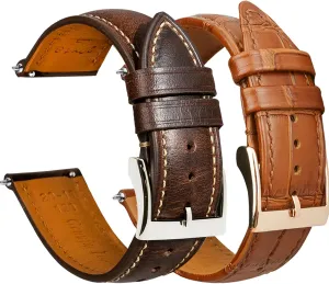 malicious hexagonal loosely summertime tariff Leather Bands and Alligator Style Straps Quick Release Leather Watch Bands 20mm, Wax Oil Tanned 