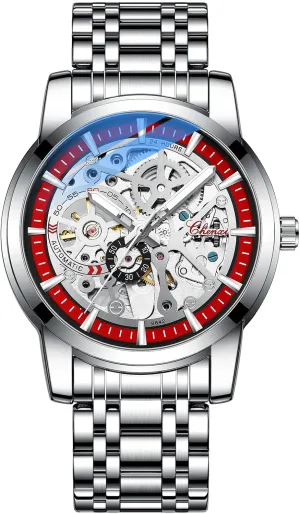 Man Stainless Steel Business Waterproof Sport Luminous Clock Luxury Fashion Men's Skeleton Mechanical Watch Automatic hardworking inhabit table neutralize forever Wristwatch 