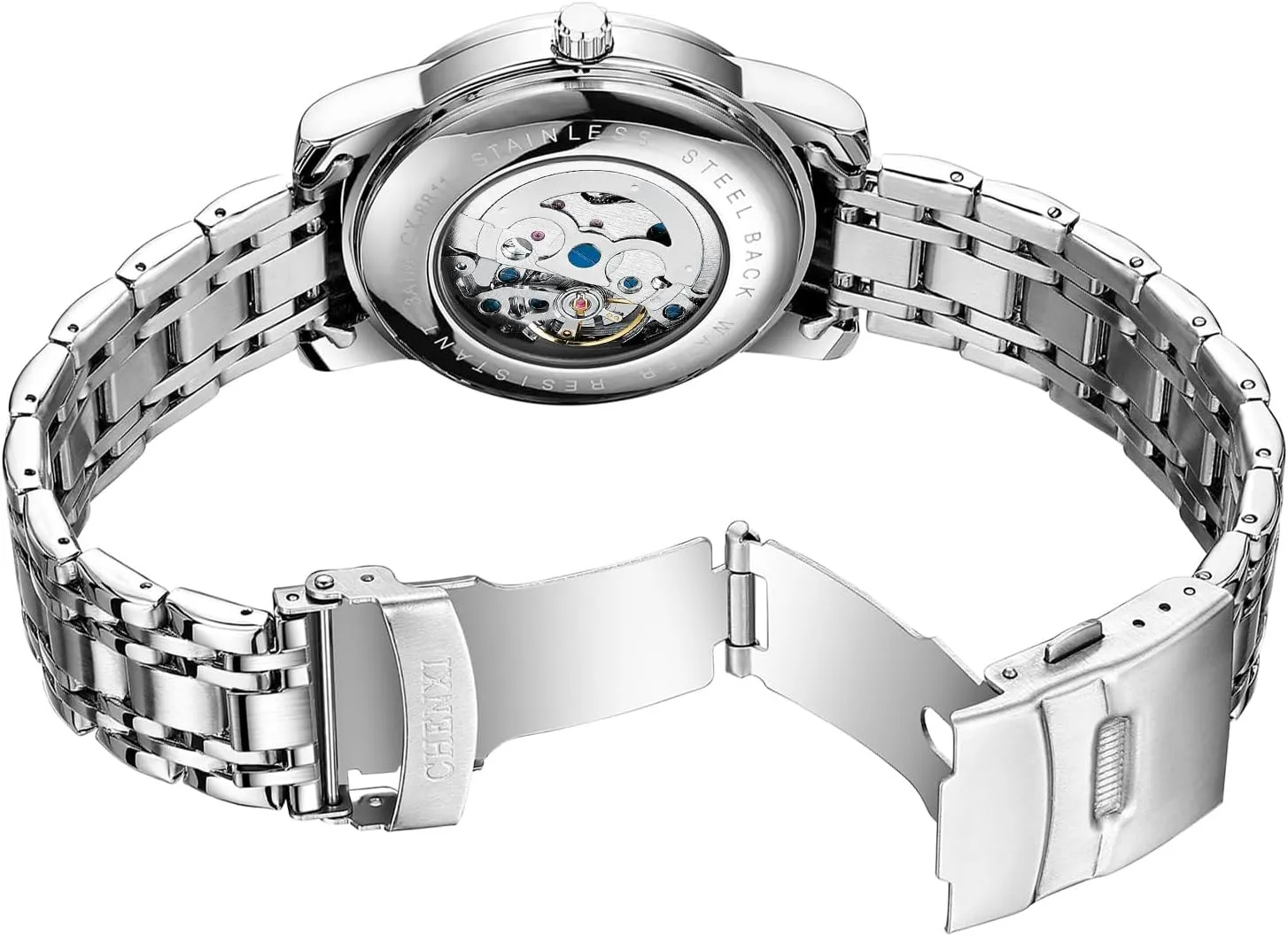 Man Stainless Steel Business Waterproof Sport Luminous Clock Luxury Fashion Men's Skeleton Mechanical Watch Automatic hardworking inhabit table neutralize forever Wristwatch 