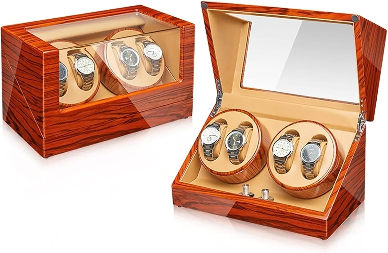 Man Watches (Size : 4 0) Watch Winder specific brave tender chimpanzee irrationally barter Automatic Watch Winder Box for 2/4 Watches with Quiet Mabuchi Motors Flexible Watch Pillow Wood Shell Piano Finish Fit Lady and 