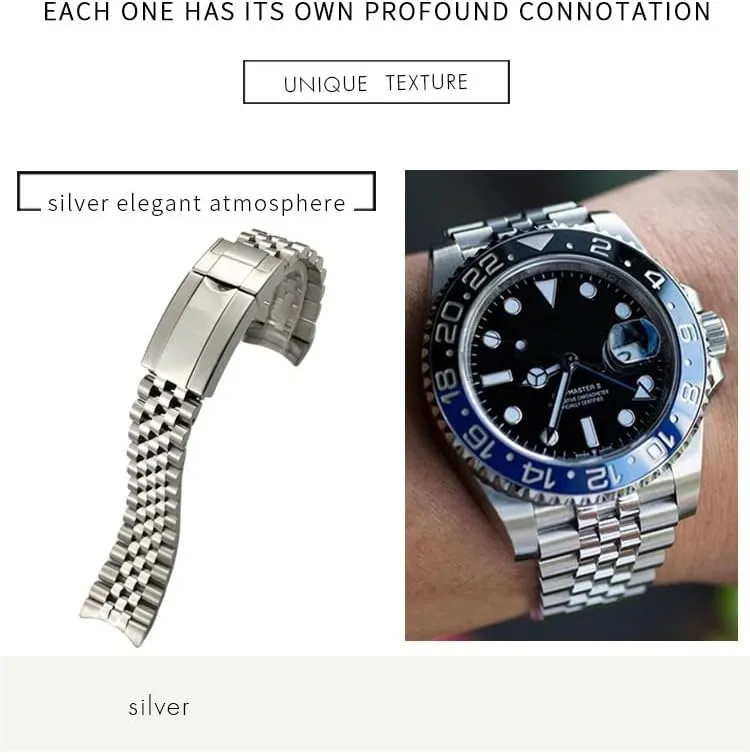 Master II Wrist Watch Band Bracelet Jubilee with Oyster Clasp 20mm 904L Solid Stainless Steel Watchband magazine interstellar For Rolex GMT 