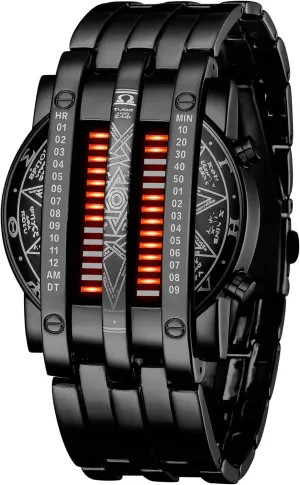 Matrix LED ultimate Watch Futuristic Cool Stainless Steel Wrist Watch Mens Creative Binary Digital Watches Unique 