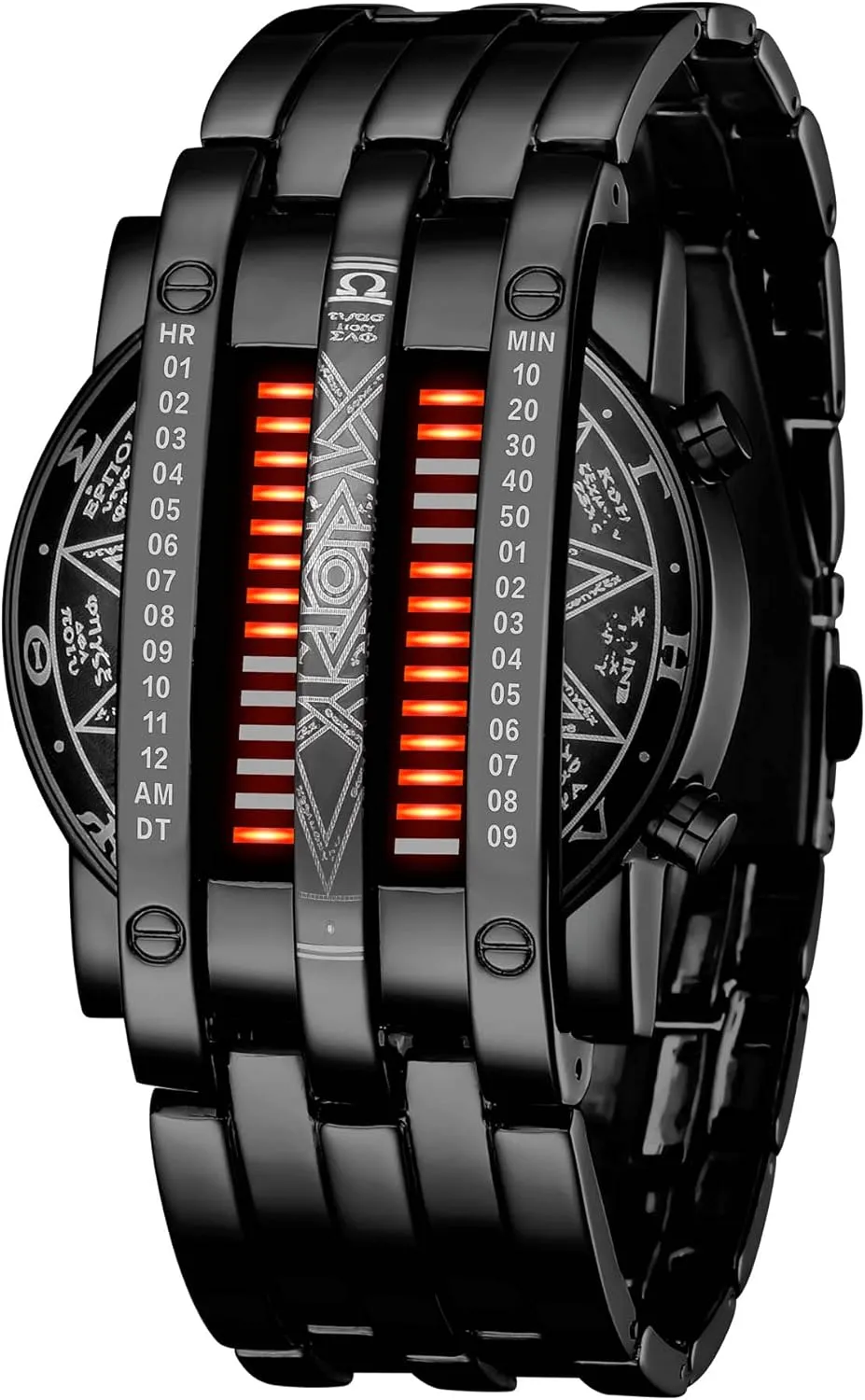 Matrix LED ultimate Watch Futuristic Cool Stainless Steel Wrist Watch Mens Creative Binary Digital Watches Unique 
