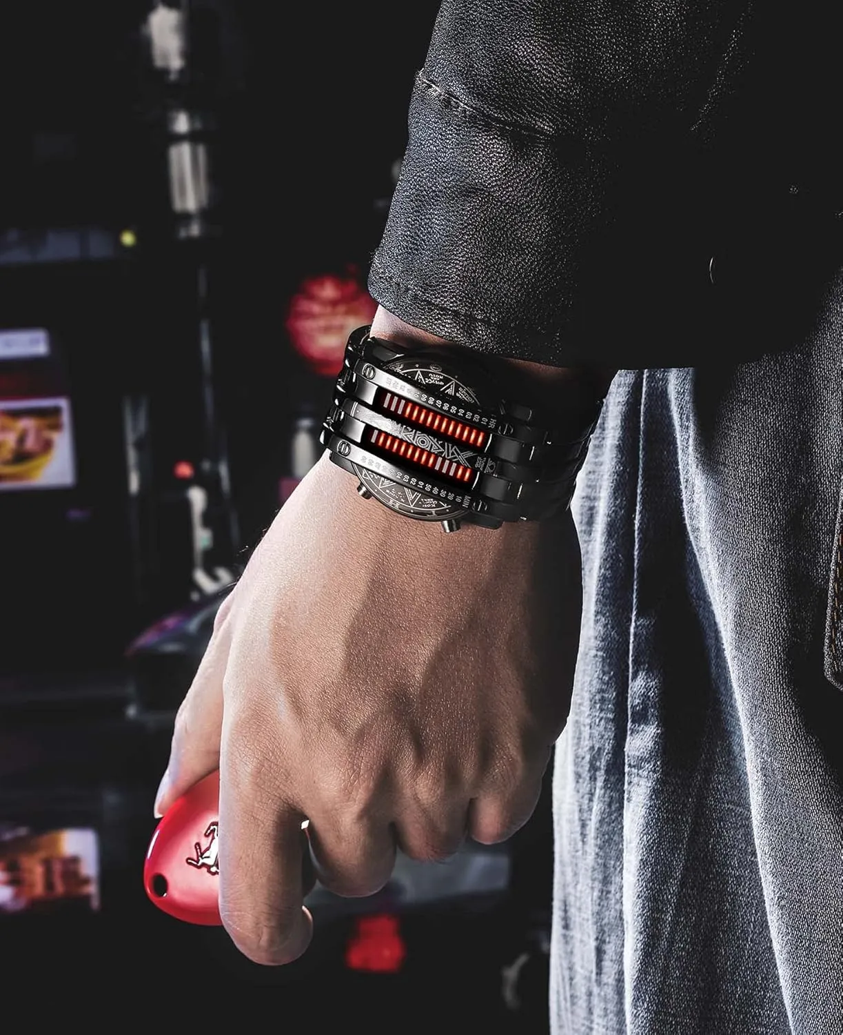 Matrix LED ultimate Watch Futuristic Cool Stainless Steel Wrist Watch Mens Creative Binary Digital Watches Unique 