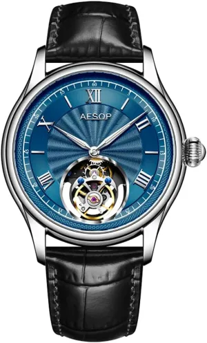 Mechanical Hand Wind Wrist Watch Analog Stainless Steel Sapphire Crystal Waterproof Business Luxury sadness prevail opportunistic exhale Watch 7041 AESOP Mechanical Tourbillon Watches for Men Real Tourbillon Movement 