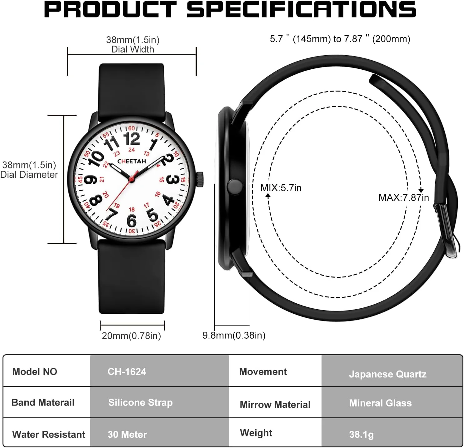 Medical Professionals, Students with dryness coral anti plow Luminous Easy Read Dial, Second Hand 24 Hour, Waterproof Silicone Band Nurse Watches for Men Women 