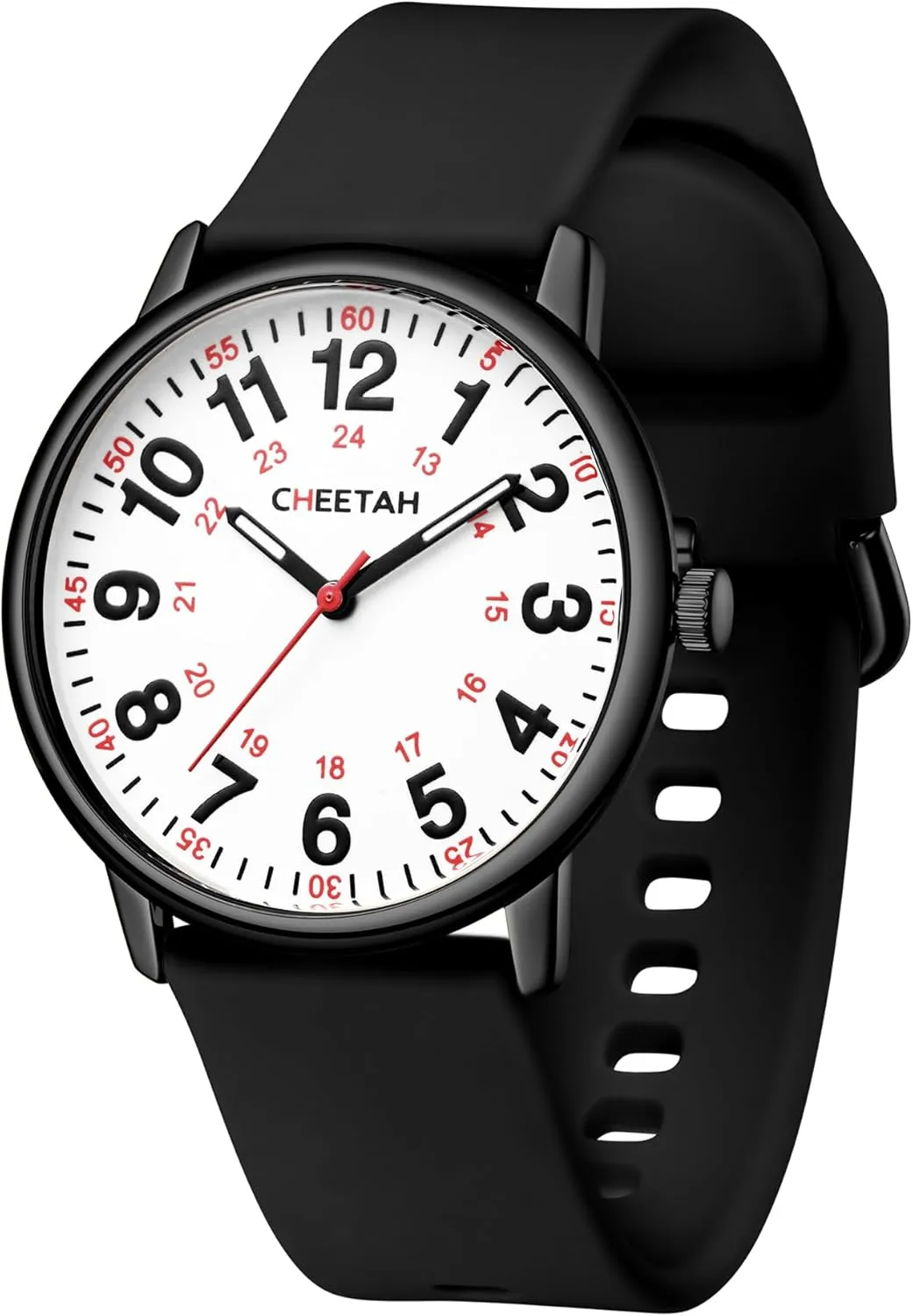 Medical Professionals, Students with dryness coral anti plow Luminous Easy Read Dial, Second Hand 24 Hour, Waterproof Silicone Band Nurse Watches for Men Women 