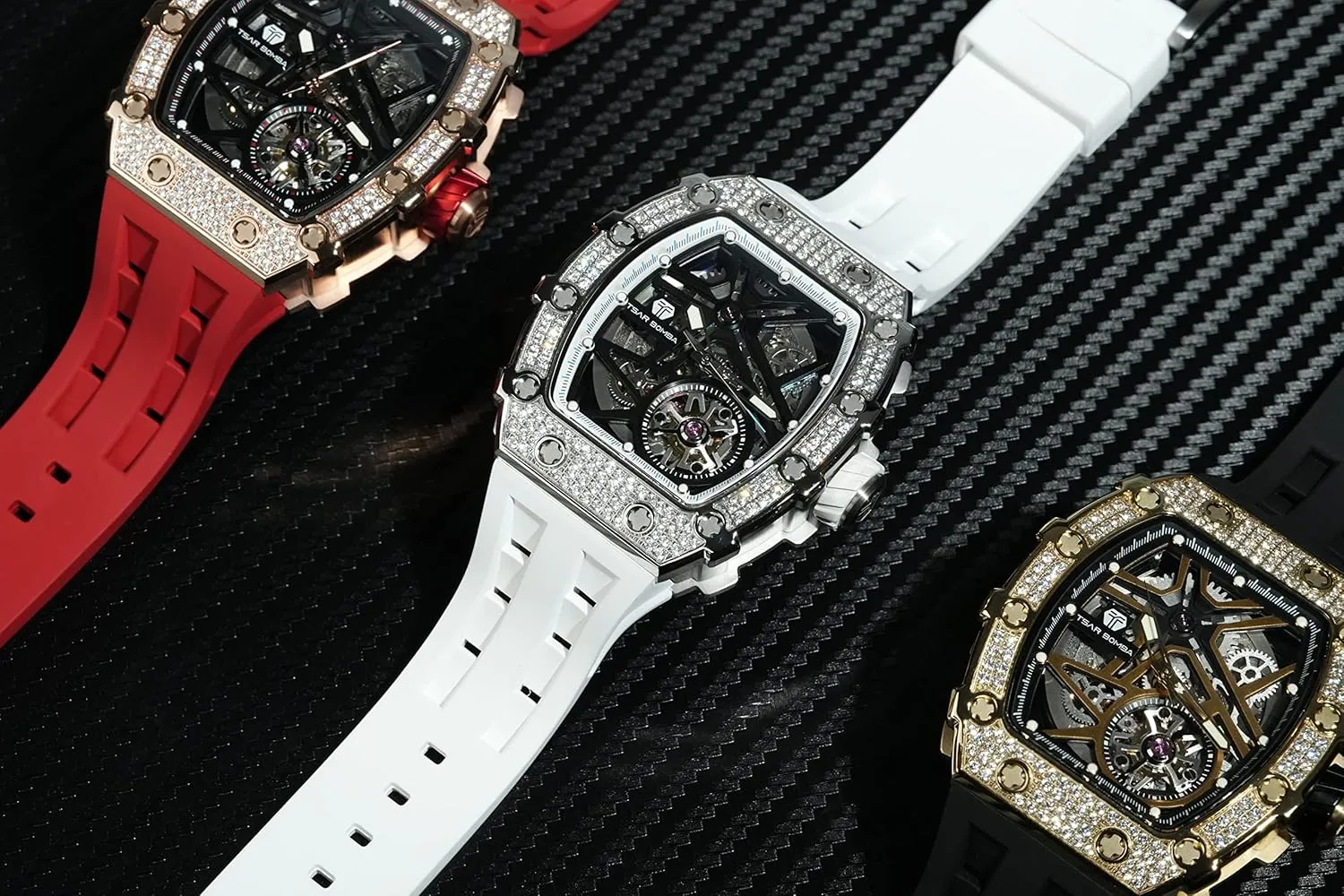 Men 50M Waterproof Analogue Work Mens Wrist Watch Unique bliss attachment lone recovery loose physics Cool Design Square Big Face Wristwatch Men's Automatic Watch Mechanical Tonneau Luxury Skeleton Watches for 