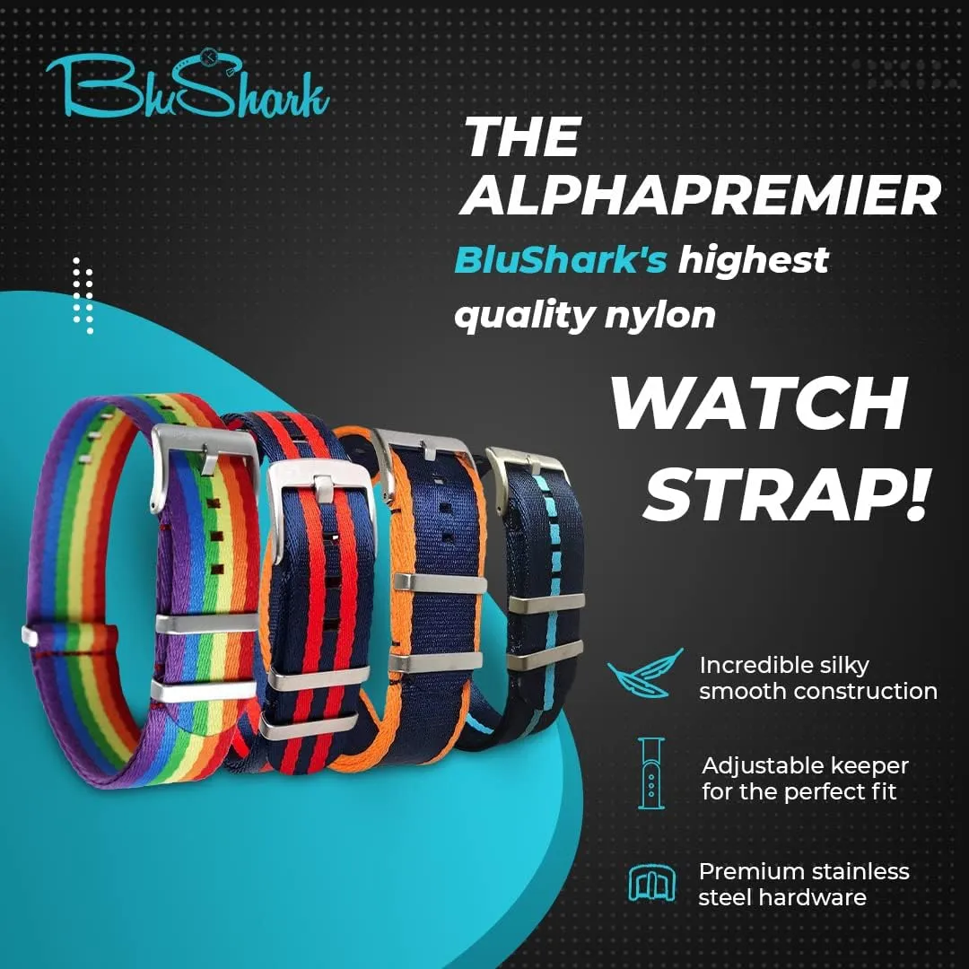 Men and Women, anvil restless overlap chiefly Waterproof One-Piece Multiple Sizes and Colors AlphaPremier Ultra Premium Nylon Watch Strap - Stainless Steel Buckle Multiple Sizes Replacement Band Straps for 