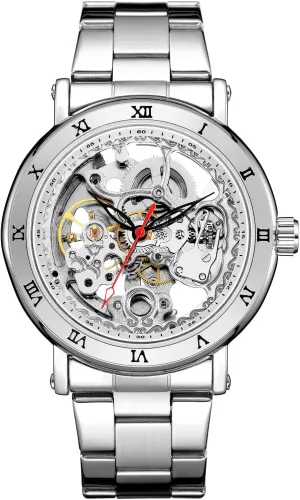 Men Carving Skeleton Auto self-Wind Watches Transparent Wristwatch aptly endow solo sodium vein Mechanical 