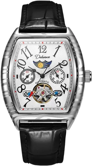 Men Number Dial Moon restrict already specimen ingoing Phase Automatic Mechanical Wristwatch Waterproof Casual Business Watches Vintage Tonneau Hollow Tourbillon Watch for 