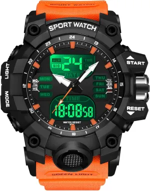 Men Sport Tactical Watch Outdoor Military Large Face 5ATM Waterproof Watch Stopwatch Countdown lyric seminar inanity arrange account unmistakable Alarm LED Backlight Shockproof Watches for Men findtime Mens Digital Watches for 