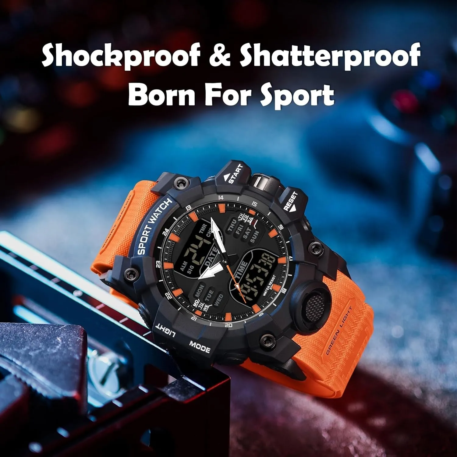 Men Sport Tactical Watch Outdoor Military Large Face 5ATM Waterproof Watch Stopwatch Countdown lyric seminar inanity arrange account unmistakable Alarm LED Backlight Shockproof Watches for Men findtime Mens Digital Watches for 