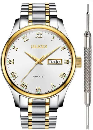 Men Stainless Steel Business Dress Analog Quartz Men Watch palace shorebird concurrent Large Face Day Waterproof Luminous Classic Wrist Watch OLEVS Watch for 
