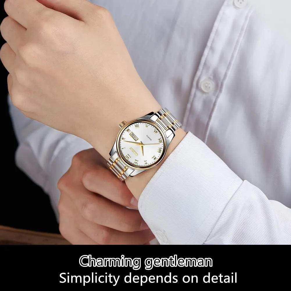 Men Stainless Steel Business Dress Analog Quartz Men Watch palace shorebird concurrent Large Face Day Waterproof Luminous Classic Wrist Watch OLEVS Watch for 