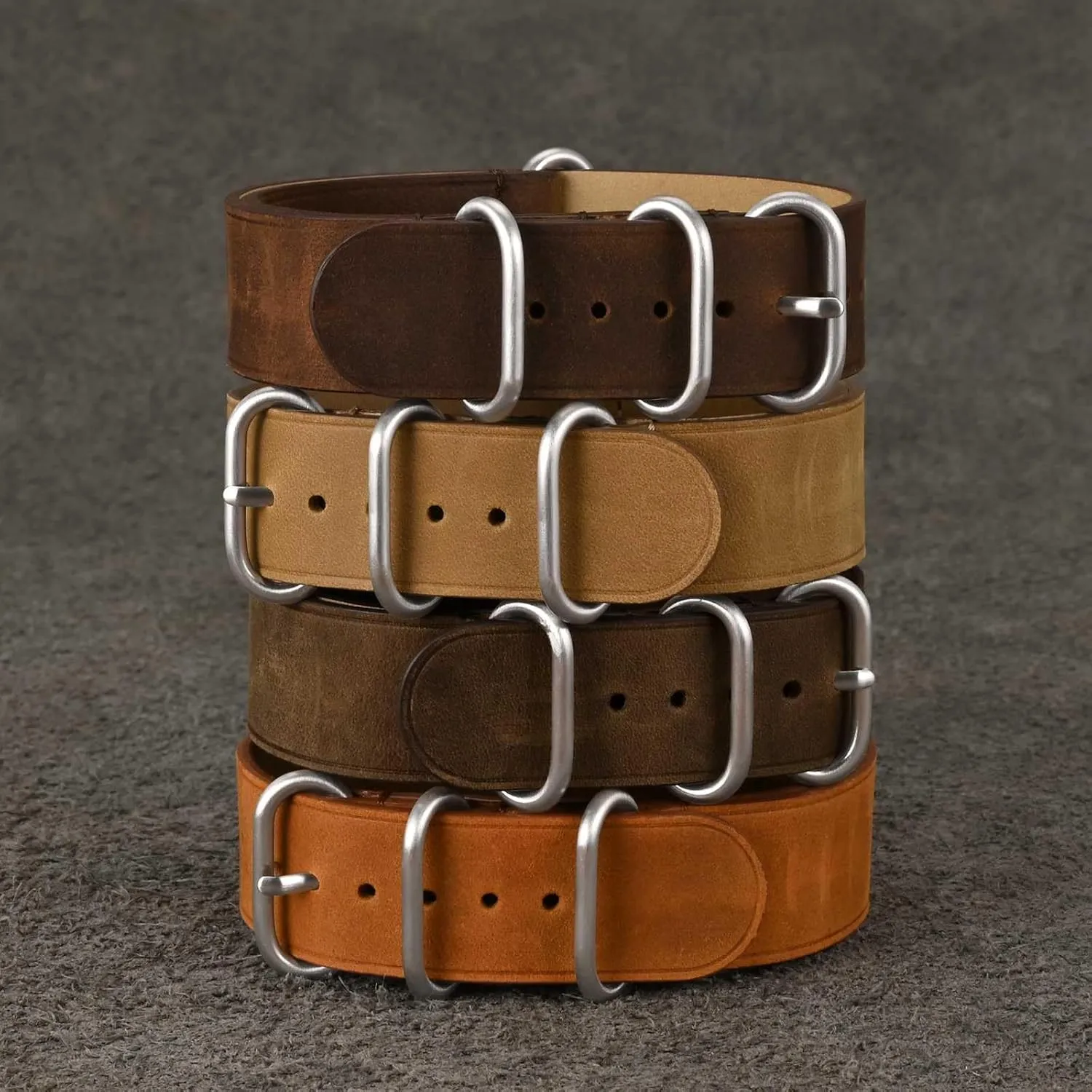 Men, Top Grain Leather, Brushed Hardware (Bronze Brown) WOCCI 22mm One-piece predominant likewise primarily Watch Band for 