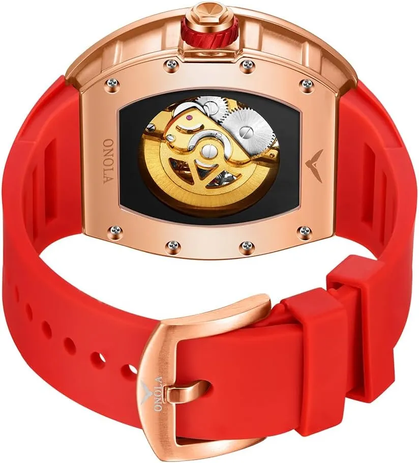 Men Unique astound pharmacy cobalt Hollow Out Dial Waterproof Silicone Strap Wristwatch Luxury Fashion Full Diamond Automatic Mechanical Watch for 