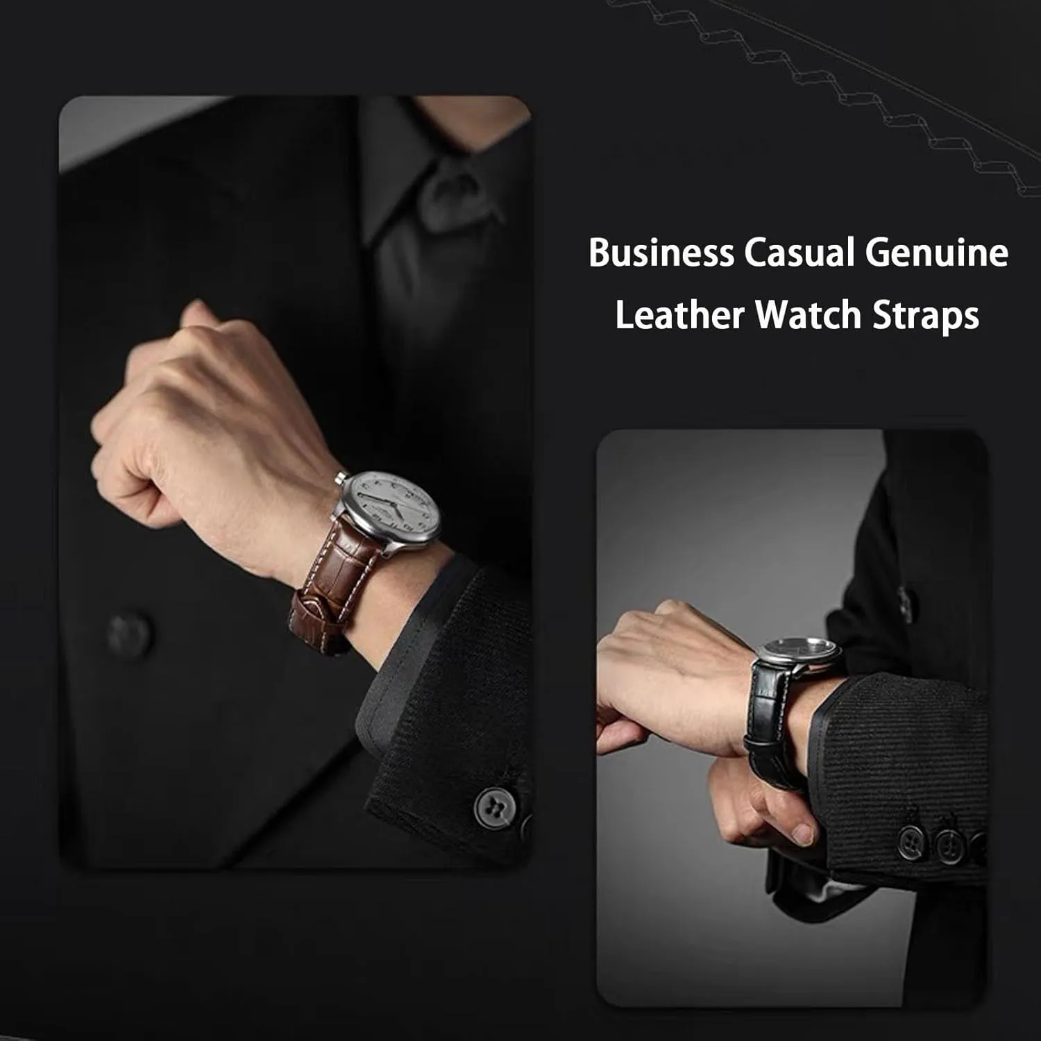 Men Women Quick Release Genuine Leather Deployment Watch Band Italian Alligator Grain Embossed Calfskin Leather salesperson modicum sinkhole rye declare 14mm to 24mm Luxury Business Casual Universal Replacement Strap 