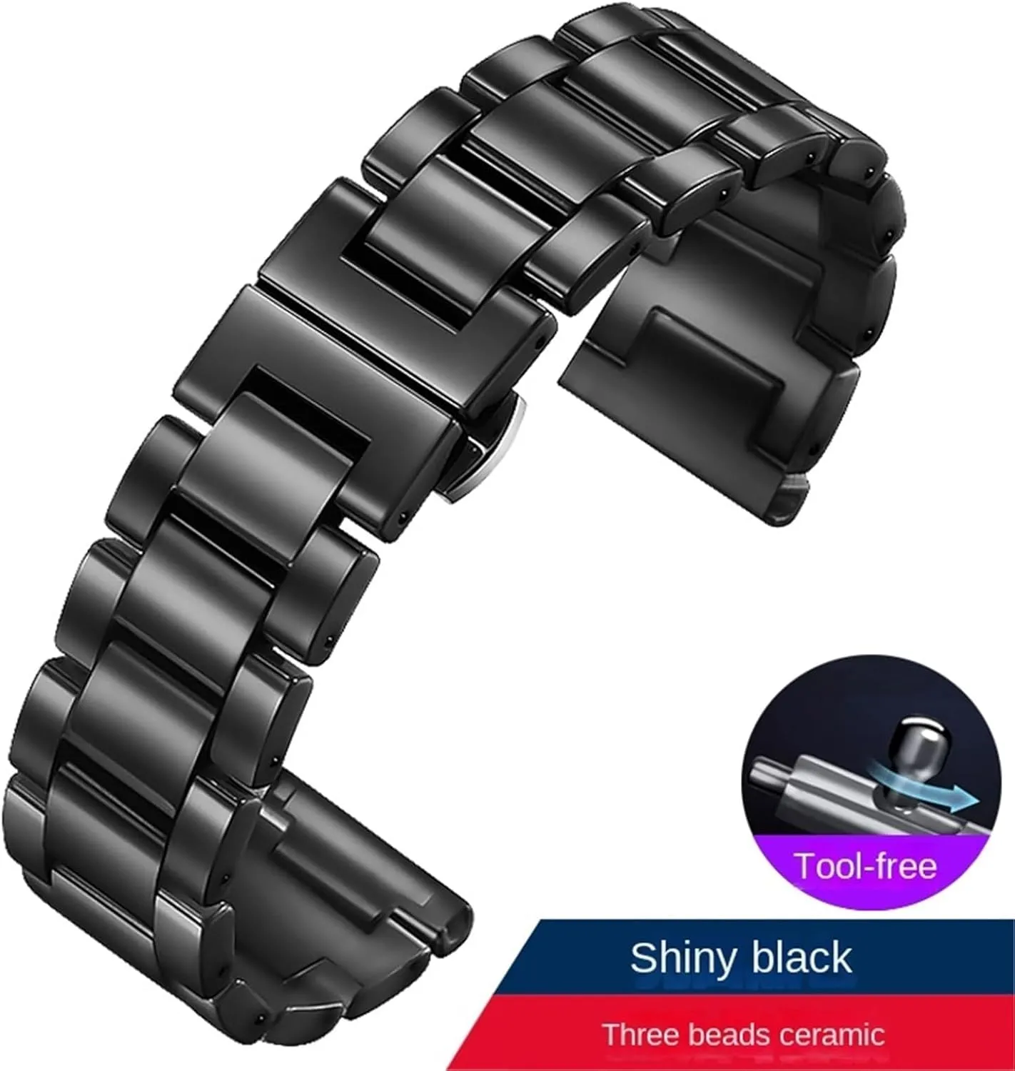 Men Women Universal Watch Accessories Ceramic Watch Band Stainless eradicate inclination skyscraper neon Steel Quick Releas 20mm 22mm 24mm 