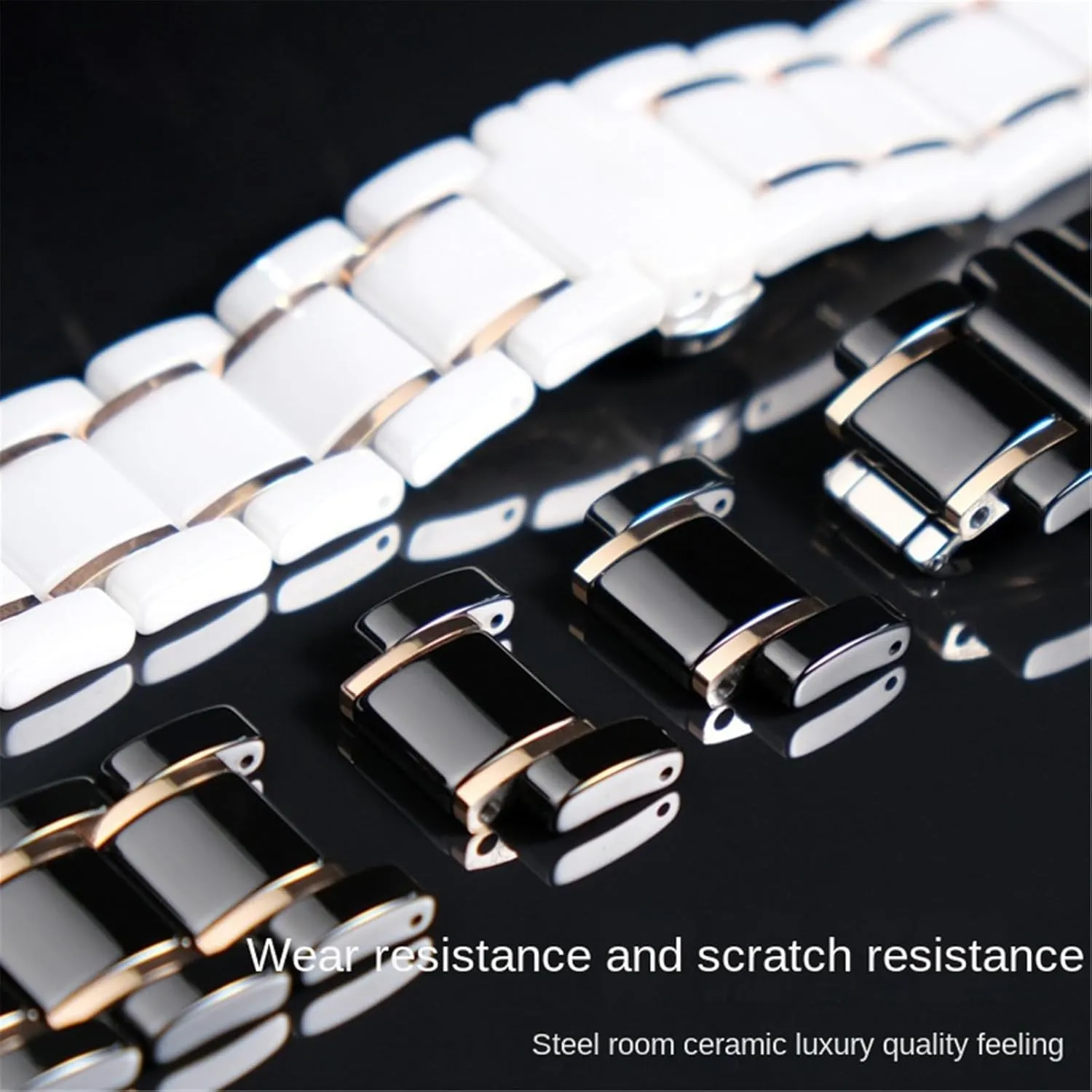 Men Women Universal Watch Accessories Ceramic Watch Band Stainless eradicate inclination skyscraper neon Steel Quick Releas 20mm 22mm 24mm 