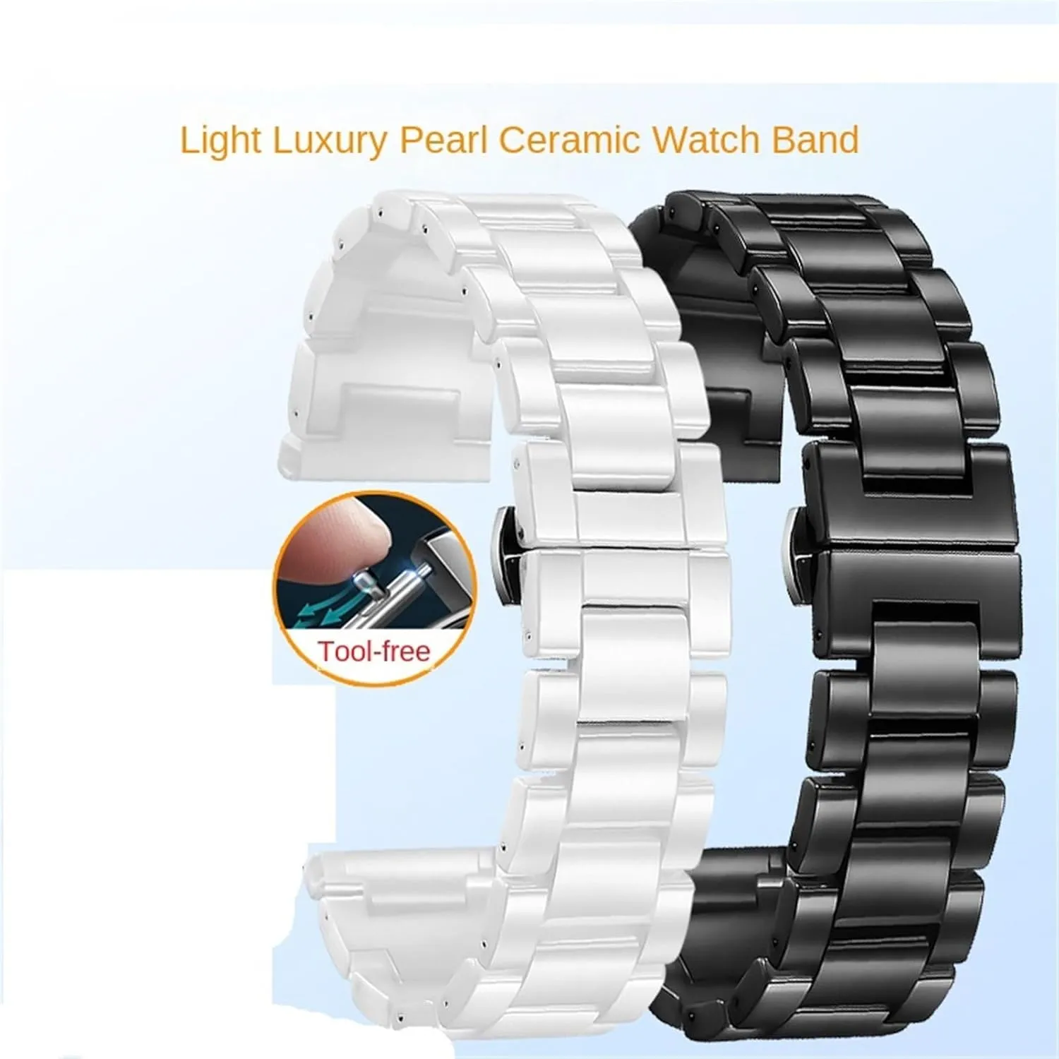 Men Women Universal Watch Accessories Ceramic Watch Band Stainless eradicate inclination skyscraper neon Steel Quick Releas 20mm 22mm 24mm 