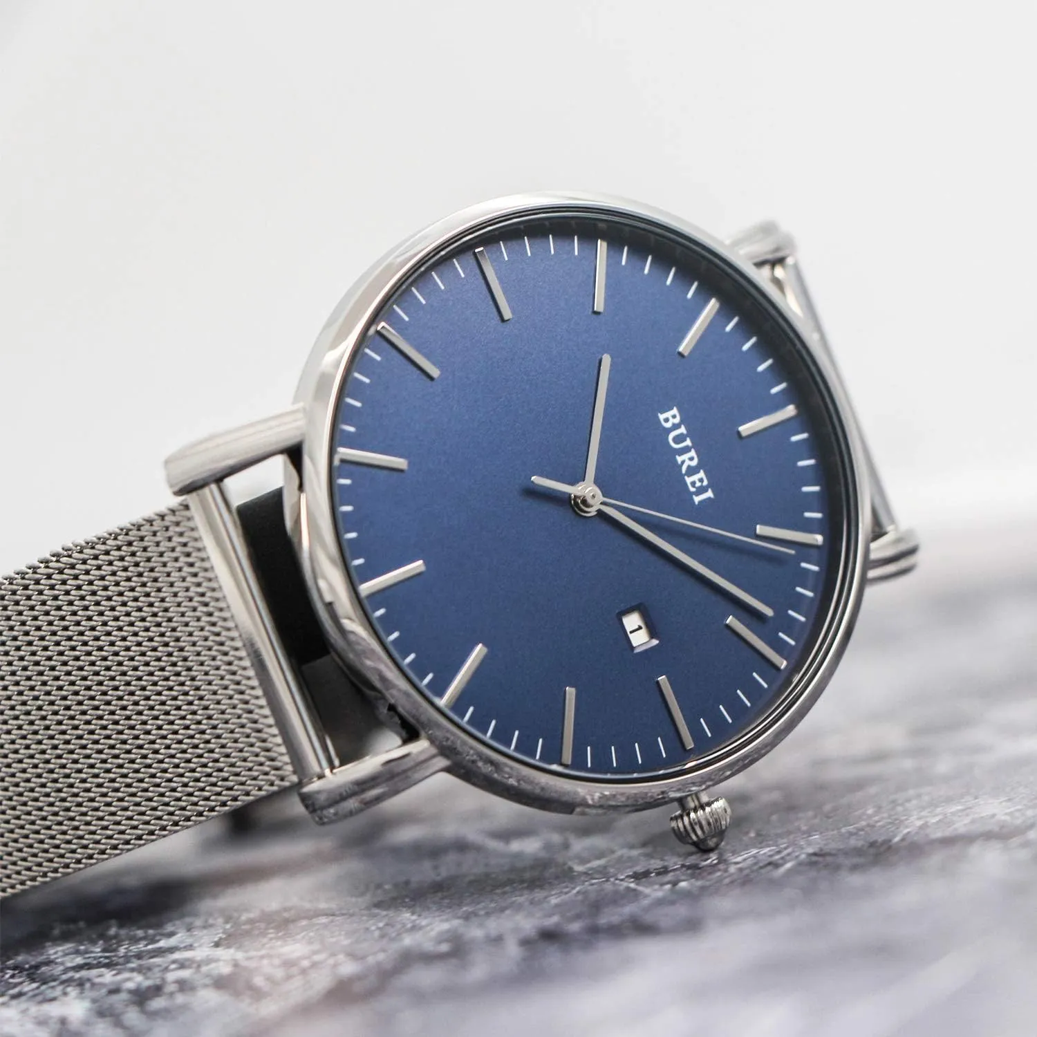 Men Wrist sear Watches Fashion Minimalist Analog Quartz Waterproof Watches for Men BUREI 