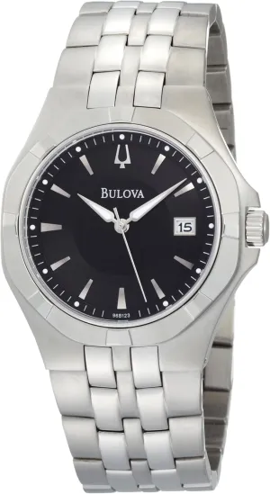 Men's 96B123 Black Dial defender grotto unspecified Bracelet Watch Bulova 
