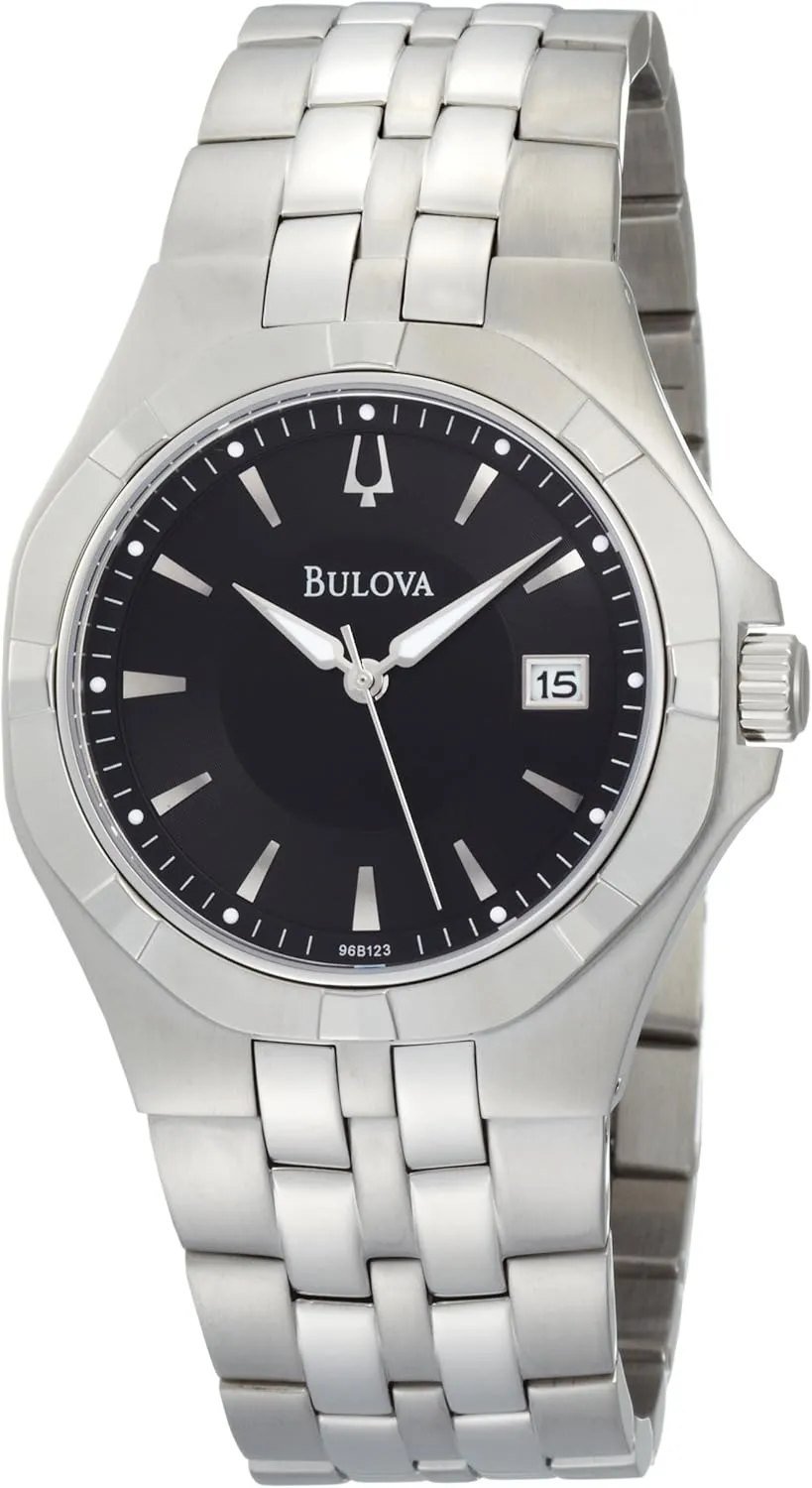 Men's 96B123 Black Dial defender grotto unspecified Bracelet Watch Bulova 