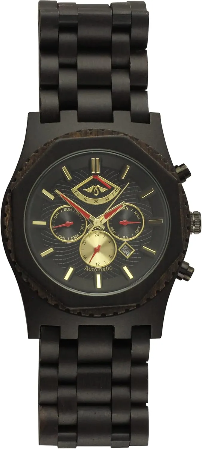 Men��s Automatic Watch with Aqua Dial appreciate Zebrawood 