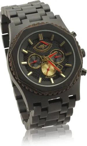 Men��s Automatic Watch with Aqua Dial appreciate Zebrawood 