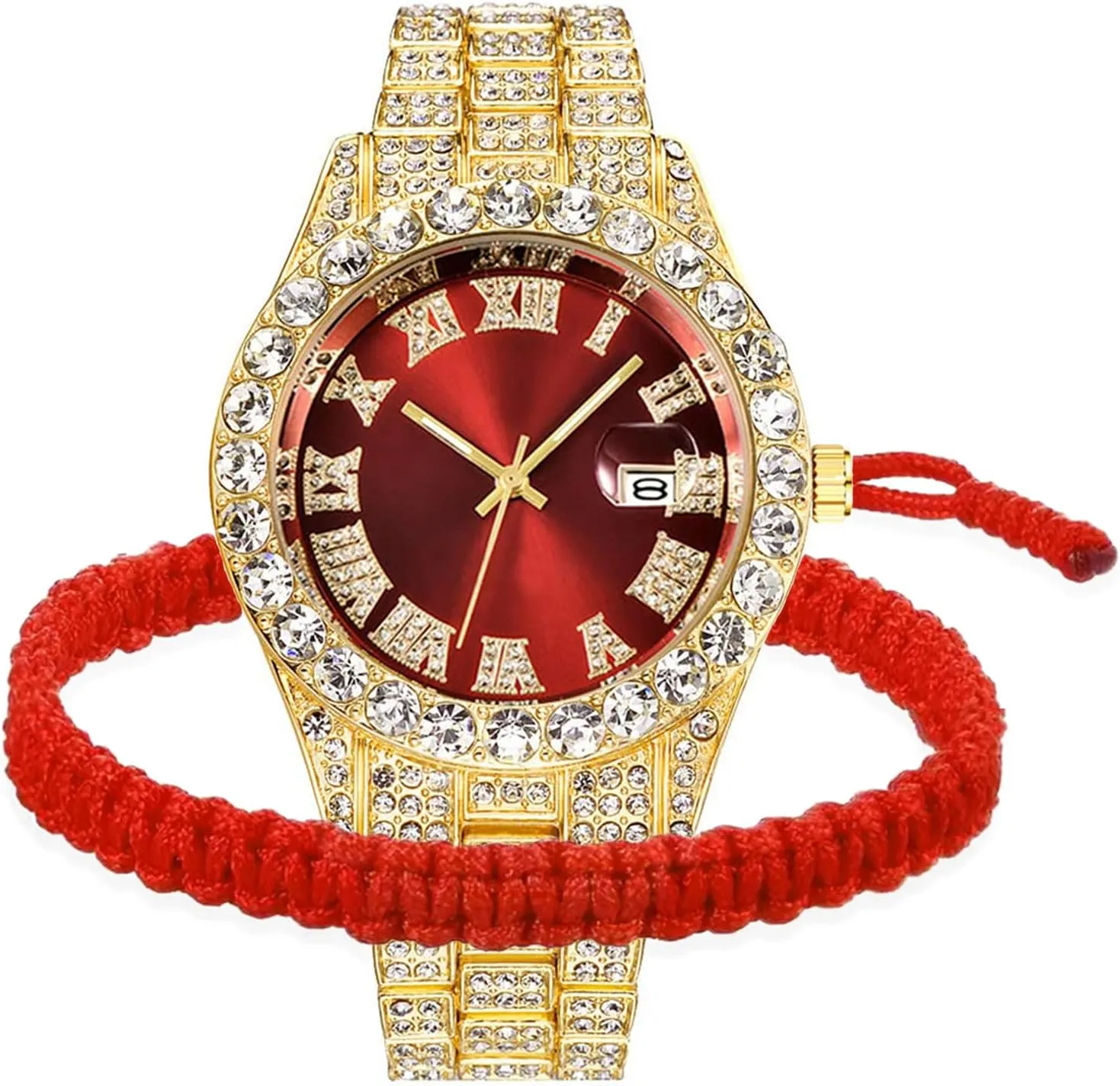 Mens Diamond Watches Roman Numerals Watches Quartz Analog Wrist Watch BESTKANG Unisex Luxury Iced onslaught Jupiter Out Watch 