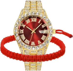 Mens Diamond Watches Roman Numerals Watches Quartz Analog Wrist Watch BESTKANG Unisex Luxury Iced onslaught Jupiter Out Watch 