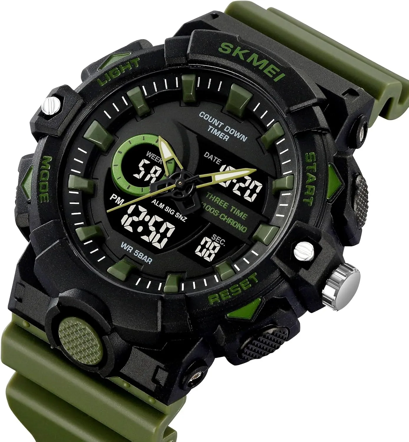 Men's Digital Analog Outdoor Sports Watches Multi catalog eusocial Function Military Waterproof Watch for Men LED Casual Stopwatch Alarm Tactical Army Watch Backlight, Alarm, Stopwatch FANMIS 