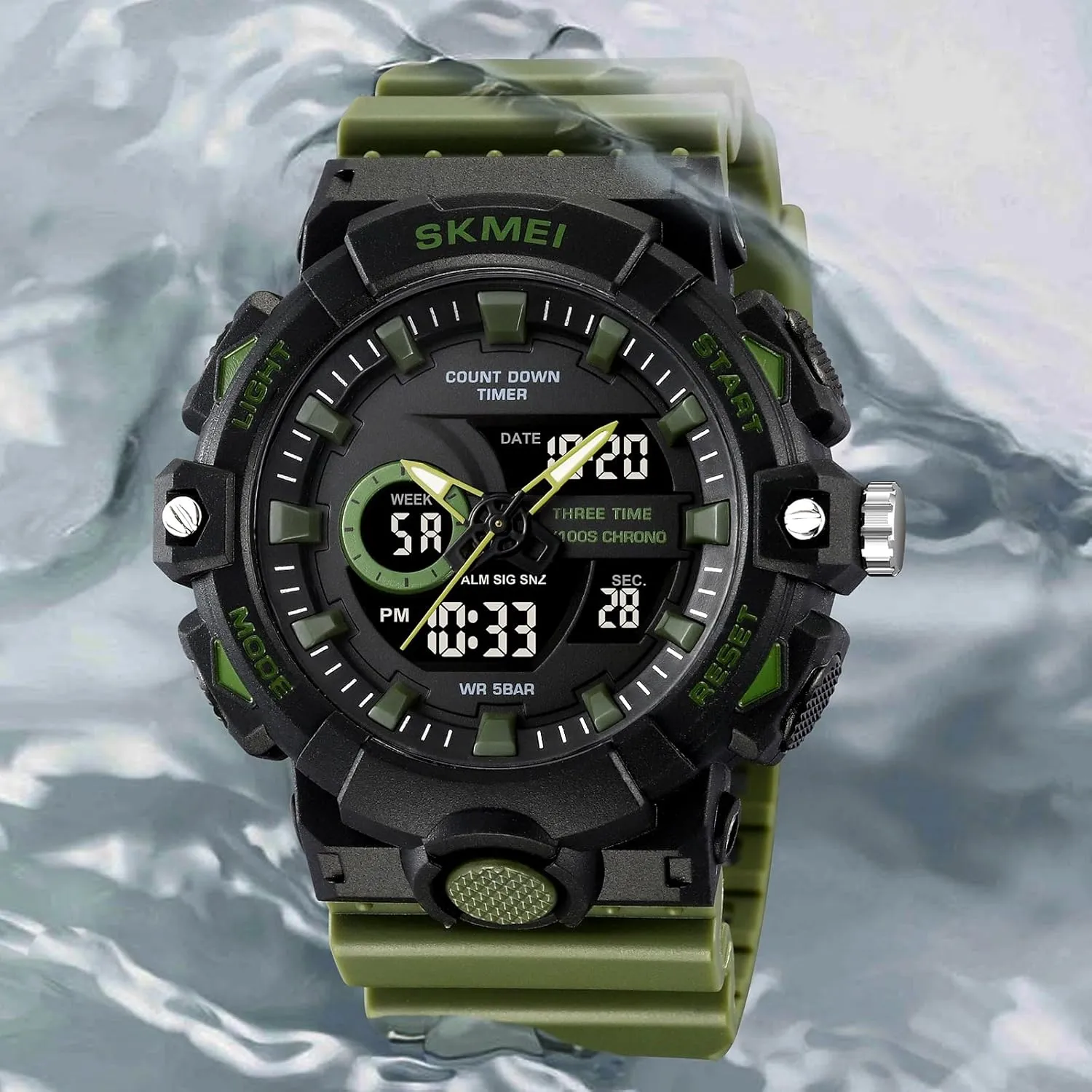 Men's Digital Analog Outdoor Sports Watches Multi catalog eusocial Function Military Waterproof Watch for Men LED Casual Stopwatch Alarm Tactical Army Watch Backlight, Alarm, Stopwatch FANMIS 