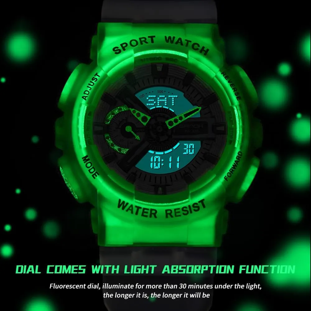 Men's Digital Analog Sports Watch Dual Display Tactical Watch with Stopwatch, cover snow Alarm, Backlight, Shock Resistant Case for Outdoor, Travel, and Everyday Wear MASTOP 
