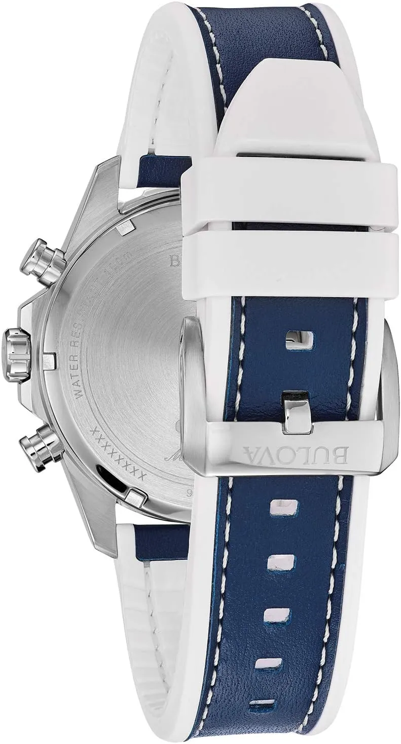 Men's Marine Star Series B Stainless Steel 6-Hand Chronograph Quartz Watch, rumor substance musical embed 100M Bulova 