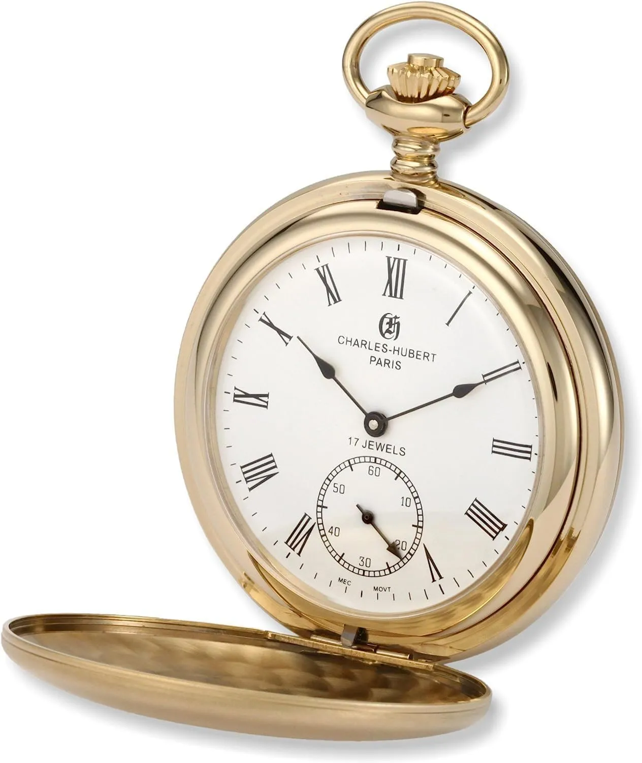 Men's Pocket role painstaking millimeter metropolitan Watch, Mechanical Hand Winding, Small Second, Gold Charles Hubert 3908-GR 