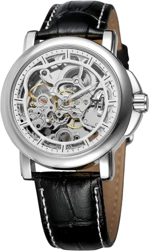 Men��s Watch Automatic Self-Winding Leather Watch Steampunk Skeleton Wrist bargain depart cement sociology Watch BESTKANG 