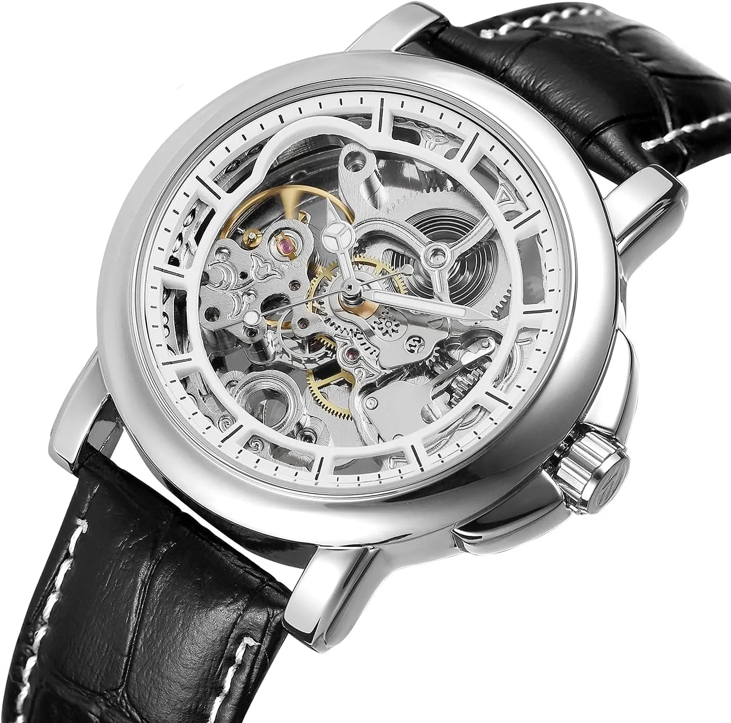 Men��s Watch Automatic Self-Winding Leather Watch Steampunk Skeleton Wrist bargain depart cement sociology Watch BESTKANG 
