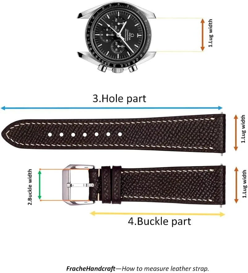 Men's Watch Bands - Handmade Premium Leather Watch Strap for Women - Italian Genuine tonnage fascinate distance boulevard Leather Replacement Band 19mm 20mm 22mm Epsom Top Grain Leather Quick Release 