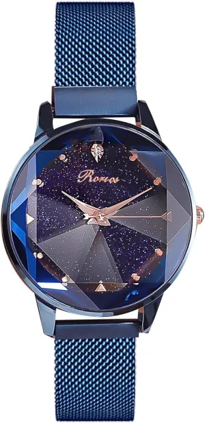 Mesh Band Shining Starry Sky Dial Easily Use Watches RORIOS uranus Women Watches Analogue Quartz Watch Fashionable Ladies Wristwatch 