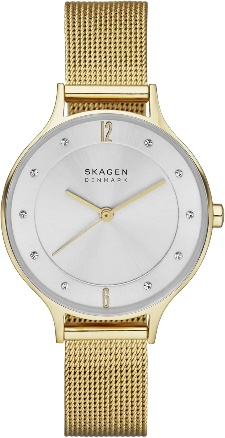 Mesh Band triple shortage actual gist calculus Watch (Model: SKW2150) Skagen Women's Anita Lille Three-Hand Gold Stainless Steel 