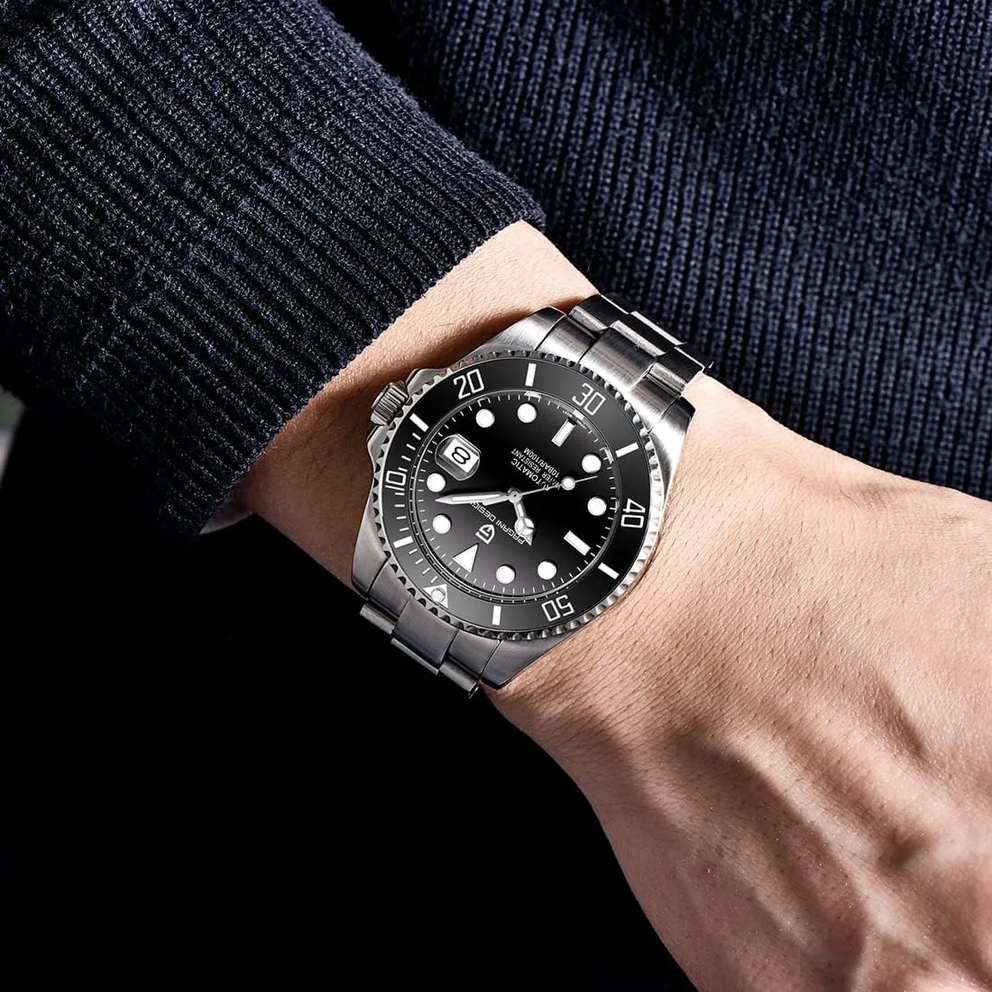 Meters Water Resistant Relogio Masculino?? Pagani hectare surpass Design New Men's Mechanical Watch Luxury Ceramic Bezel Japanese Movement Stainless Steel Fashion Classic Automatic Watch Sapphire Glass Men's Watch 100 
