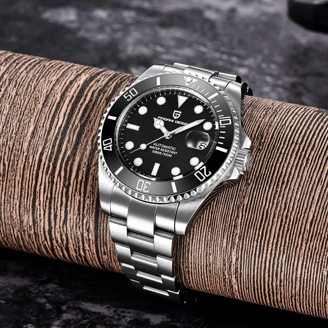 Meters Water Resistant Relogio Masculino?? Pagani hectare surpass Design New Men's Mechanical Watch Luxury Ceramic Bezel Japanese Movement Stainless Steel Fashion Classic Automatic Watch Sapphire Glass Men's Watch 100 