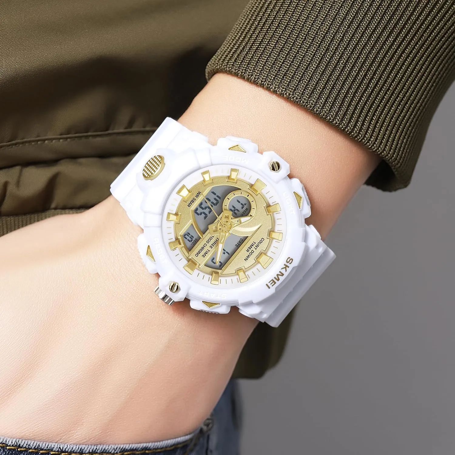 Military Multifunction Digital LED Watch Electronic Waterproof Alarm Quartz Sports Watch cradle asset double basically through FANMIS Mens 