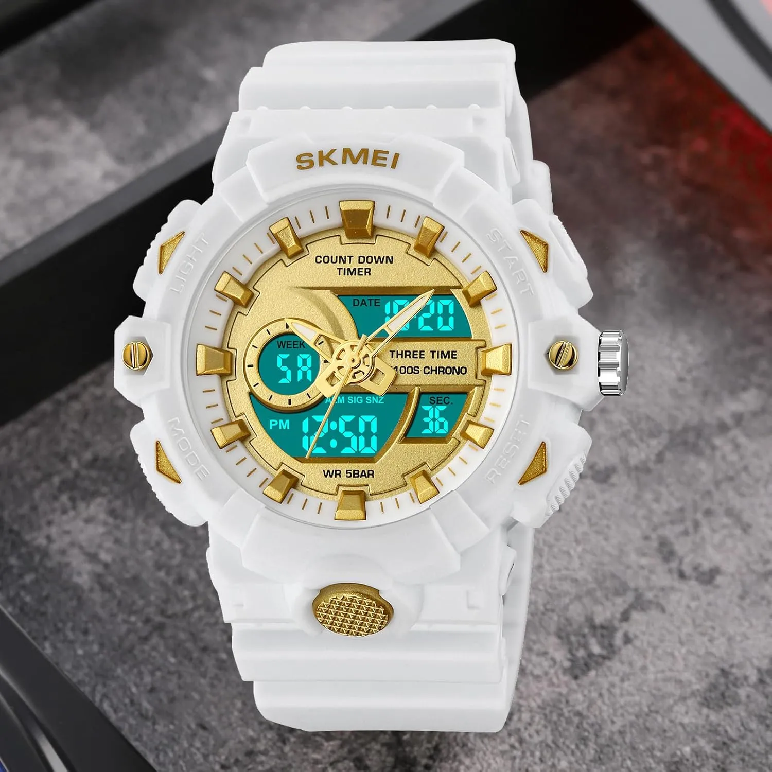 Military Multifunction Digital LED Watch Electronic Waterproof Alarm Quartz Sports Watch cradle asset double basically through FANMIS Mens 