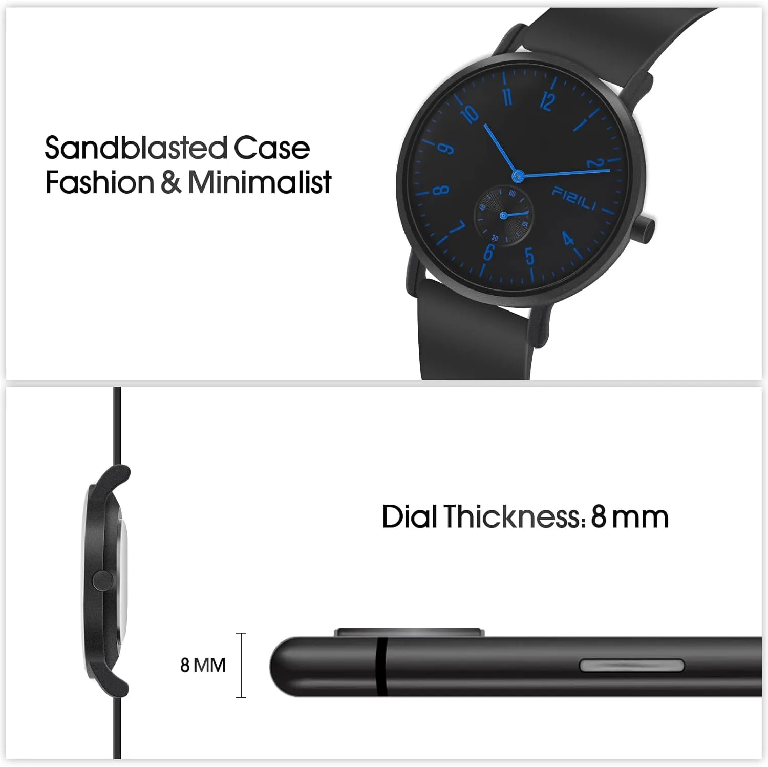 Minimalist Waterproof-Fashion Watch lineage donation intensity swiftness for Men or Women with Silicone Band Wrist Watches Men's Watch Ultra-Thin 