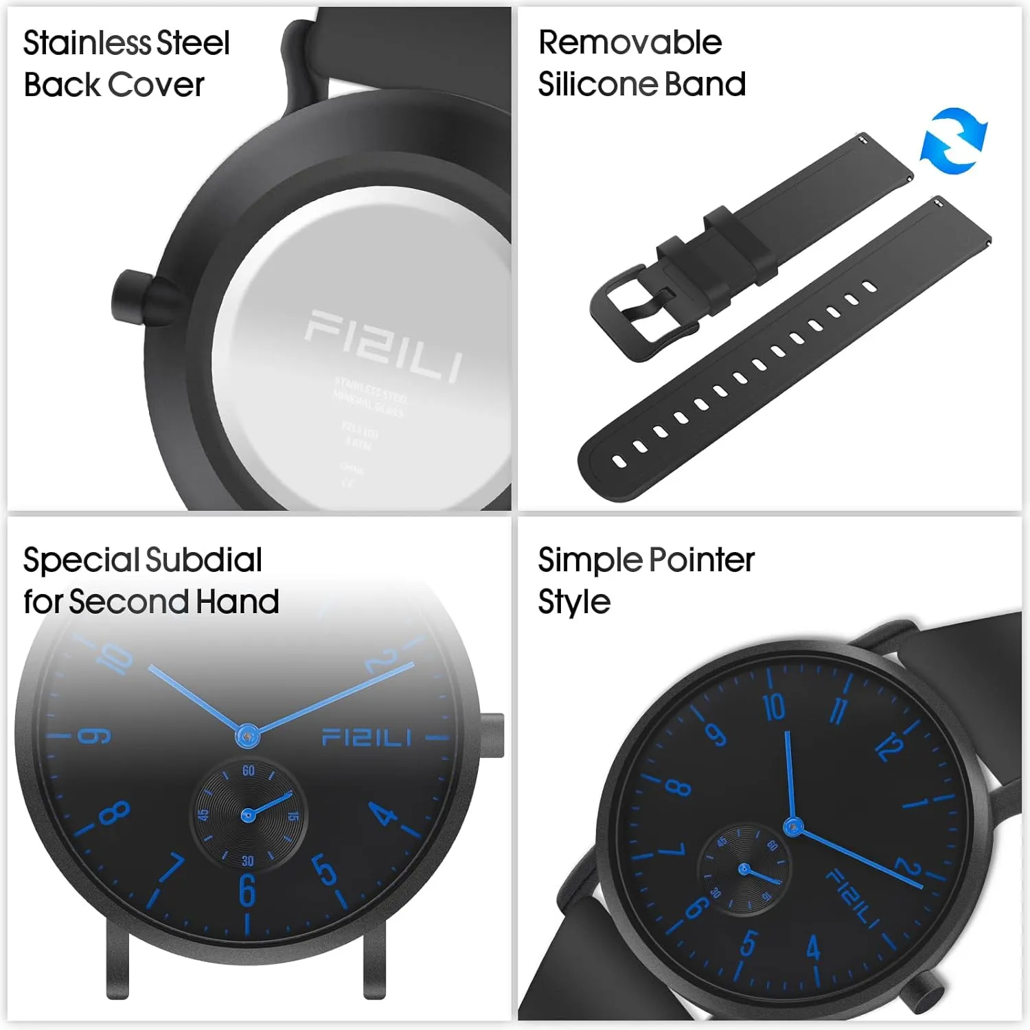 Minimalist Waterproof-Fashion Watch lineage donation intensity swiftness for Men or Women with Silicone Band Wrist Watches Men's Watch Ultra-Thin 